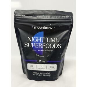 NEW Moon Brew Nighttime Herbal Supplement 14 Superfoods 30S Servings EXP 04/2026